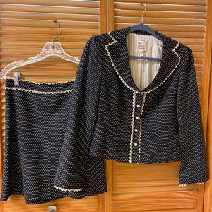 2 PC skirt suit polka dot with lace